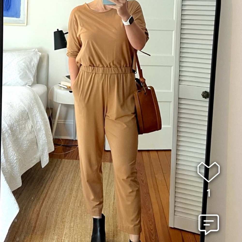 Cuyana Camel Jumpsuit